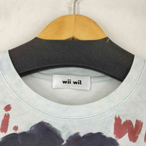 wil wil ファー付き フロントプリント Tシャツ レディース M