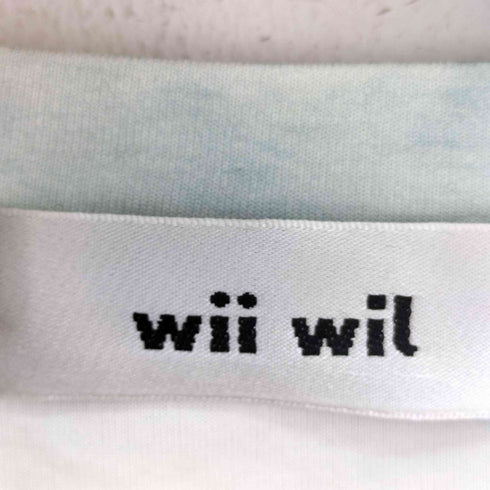 wil wil ファー付き フロントプリント Tシャツ レディース M