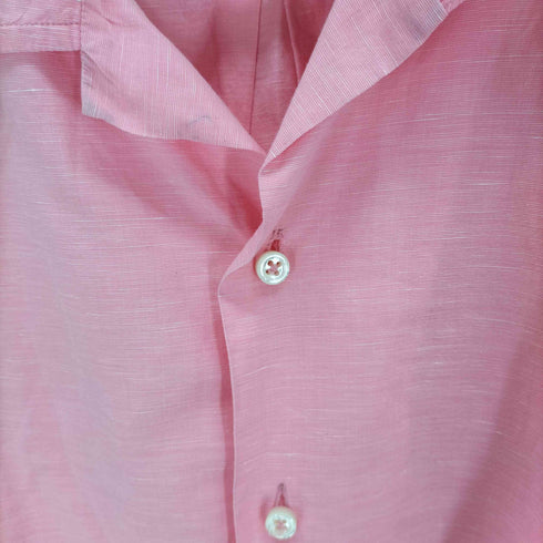 ポロバイラルフローレン Polo by RALPH LAUREN 90S MADE IN ITALY ポニー無し コットンリネン オープンカラーシャツ メンズ import:L