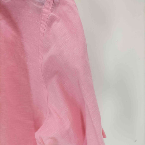 ポロバイラルフローレン Polo by RALPH LAUREN 90S MADE IN ITALY ポニー無し コットンリネン オープンカラーシャツ メンズ import:L