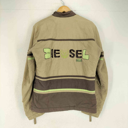 ディーゼル DIESEL ロゴ刺繍ライダースジャケット メンズ M
