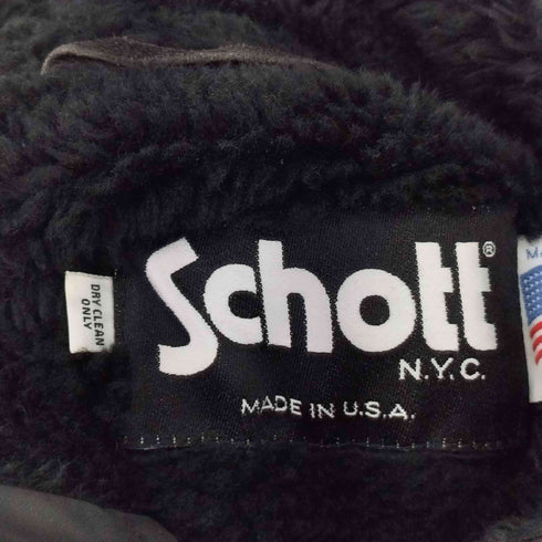 ショット Schott 80-90s USA製 ボア裏地 フーデッドナイロンジャケット メンズ M