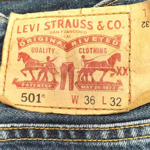 リーバイス Levis 501 ボタンフライ ストレートデニムパンツ メンズ 36×32