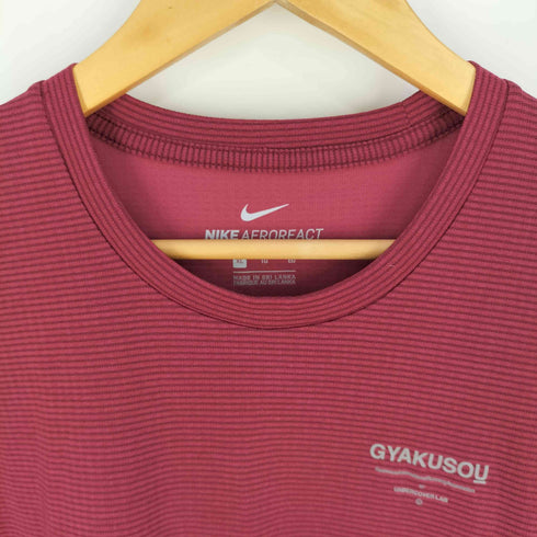 ナイキアンダーカバーギャクソウ NIKE UNDERCOVER GYAKUSOU AEROREACT エアロリアクト バックポケット 七分袖 ボーダー クルーネック Tシャツ メンズ import:XL