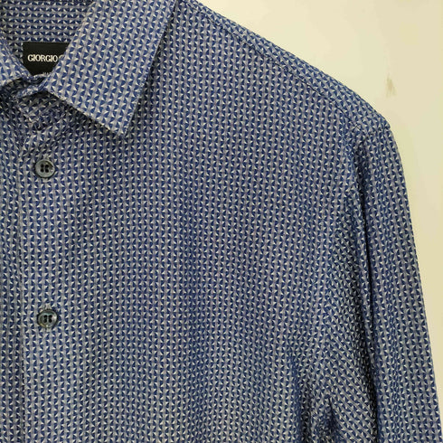 ジョルジオアルマーニ Giorgio Armani 総柄 イタリア製 コットンシルクシャツ メンズ .37