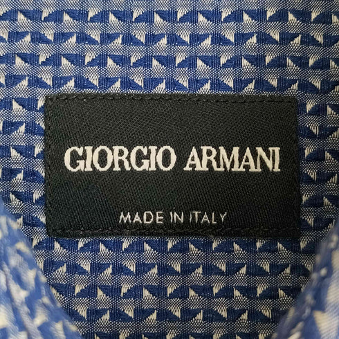 ジョルジオアルマーニ Giorgio Armani 総柄 イタリア製 コットンシルクシャツ メンズ .37