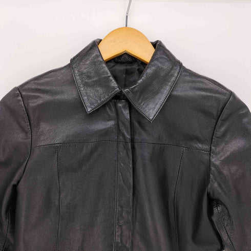 ムジルシリョウヒン 無印良品 ゴートレザー チンストラップ シェイプ ジャケット レディース JPN:M