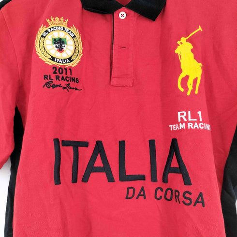 ポロバイラルフローレン Polo by RALPH LAUREN 両面刺繍 S/S ポロシャツ メンズ import:XL