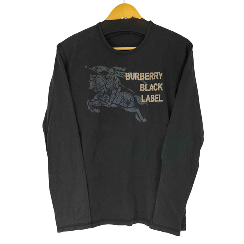 バーバリーブラックレーベル BURBERRY BLACK LABEL フロントプリント L/S Tシャツ メンズ JPN:2