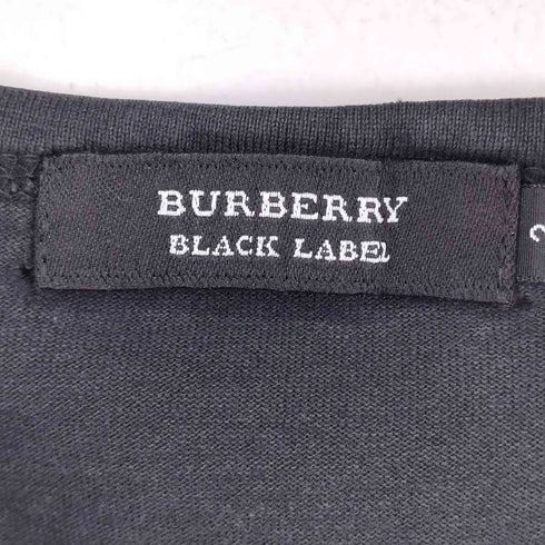 バーバリーブラックレーベル BURBERRY BLACK LABEL フロントプリント L/S Tシャツ メンズ JPN:2