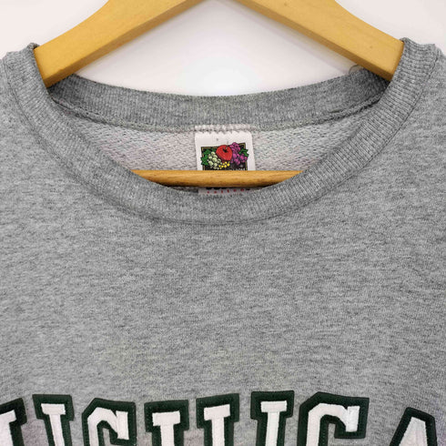 フルーツオブザルーム FRUIT OF THE LOOM 90s SUPER COTTON MICHIGAN STATE 2段カレッジ クルーネックスウェット メンズ import:L