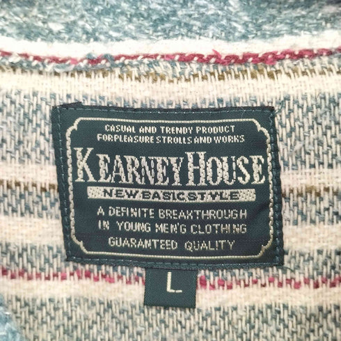 カーニーハウス KEARNEY HOUSE コットンアクリル ストライプ シャツジャケット メンズ JPN:L