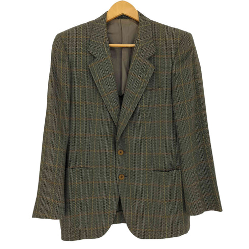 エルメネジルドゼニア Ermenegildo Zegna イタリア製 チェック パワーショルダー 2B テーラードジャケット メンズ
