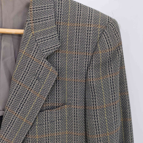 エルメネジルドゼニア Ermenegildo Zegna イタリア製 チェック パワーショルダー 2B テーラードジャケット メンズ
