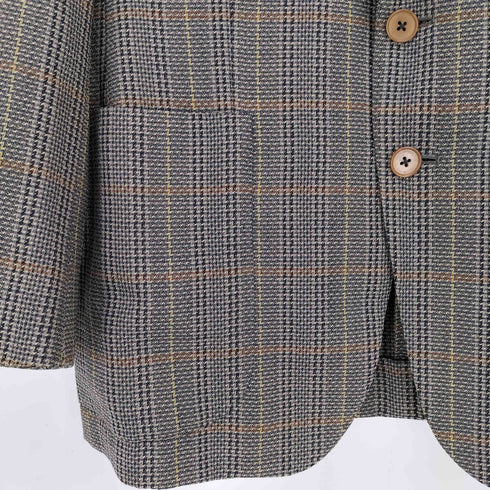 エルメネジルドゼニア Ermenegildo Zegna イタリア製 チェック パワーショルダー 2B テーラードジャケット メンズ