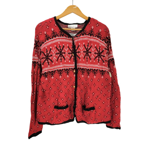 クラフトアンドバロー Croft&Barrow ノルディック柄 アクリル ニット カーディガン 金ボタン メンズ import:XL