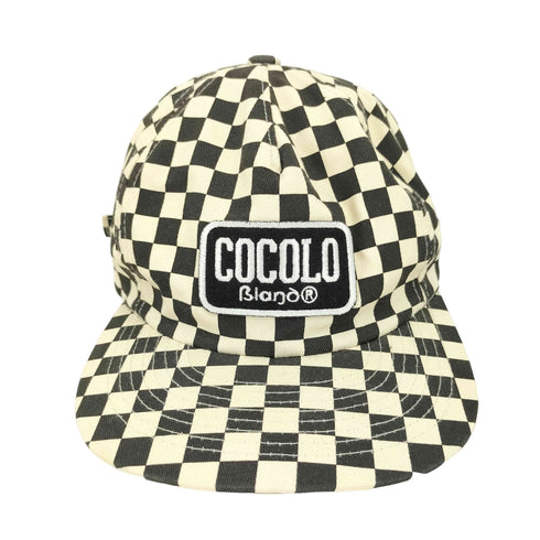 ココロブランド COCOLO BLAND チェッカーフラッグ ロゴラベル 6パネルキャップ メンズ