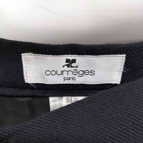 クレージュ courreges ウールプリーツラップスカート レディース 64-91