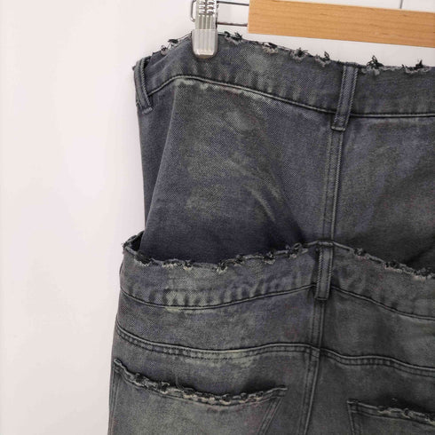 FR(13)NDS ペンキダブルウエストデニムパンツ ダメージ加工 メンズ FREE