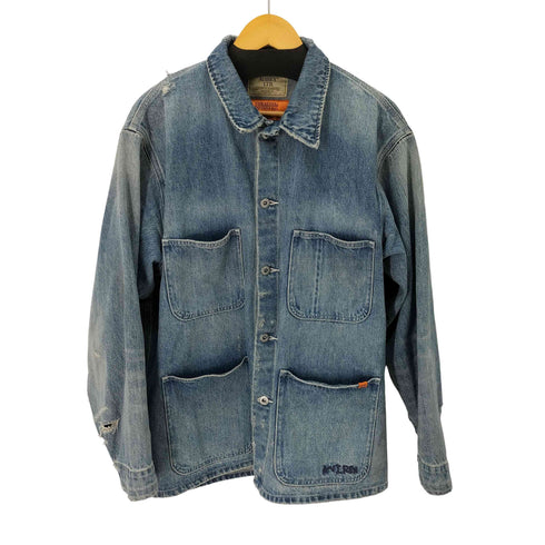アヴィレックス AVIREX DENIM COVERALL 刺繍 ダメージ加工 メンズ JPN:L