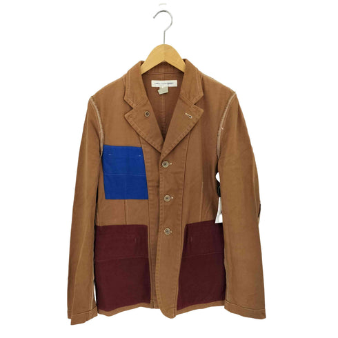 コムデギャルソンシャツ COMME des GARCONS SHIRT フランス製 フリースパッチ 切替 インサイドアウト 3B テーラードジャケット メンズ S