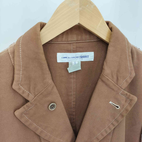 コムデギャルソンシャツ COMME des GARCONS SHIRT フランス製 フリースパッチ 切替 インサイドアウト 3B テーラードジャケット メンズ S