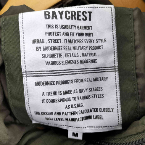 ベイクレスト BAYCREST N-3B型 リアルファー 2WAY ジップアップ ダウンジャケット メンズ import:M