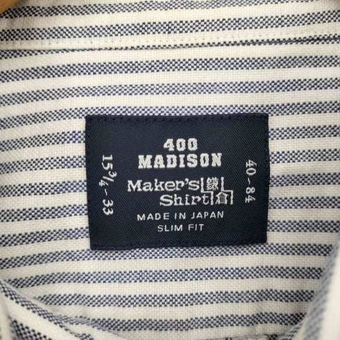 メーカーズシャツカマクラ Makers Shirt 鎌倉 400 MADISON ストライプ ボタンダウンシャツ メンズ 15 3/4-33