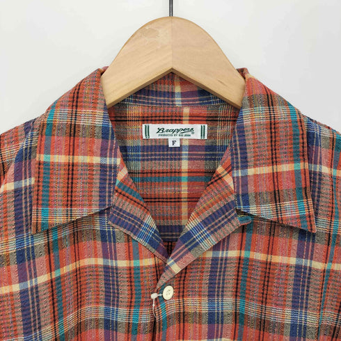 ビッグジョン BIG JOHN S/S 開襟チェックシャツ メンズ FREE