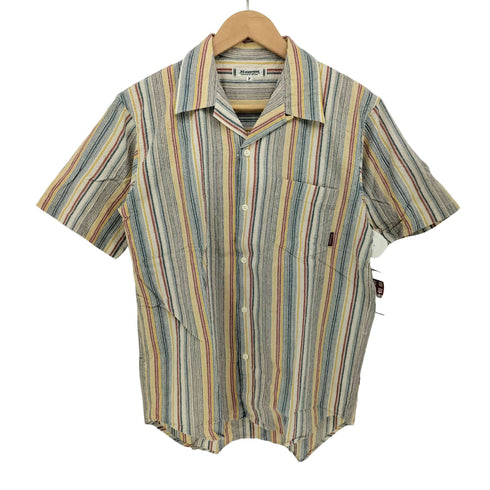 ビッグジョン BIG JOHN S/S 開襟チェックシャツ マルチカラーストライプ メンズ FREE
