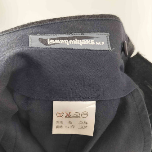 イッセイミヤケメン ISSEY MIYAKE MEN 80S 筆タグ 2タック センタープレス ジップフライ テーパード ウール スラックス メンズ JPN:M