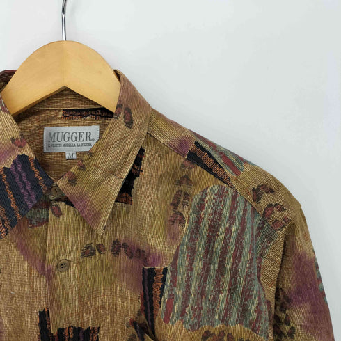 マガー MUGGER 総柄 プリント コーズ L/S レギュラーカラー シャツ メンズ JPN:M