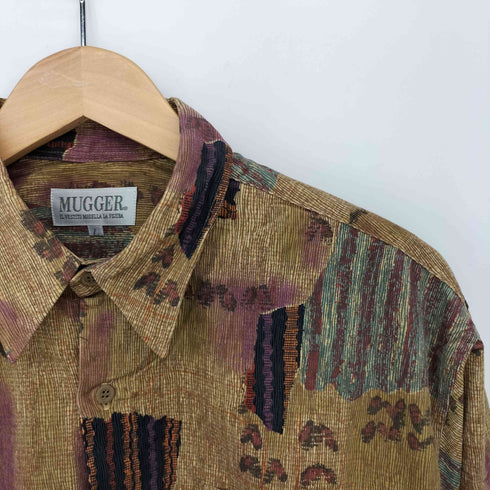 マガー MUGGER 総柄 プリント コーズ L/S レギュラーカラー シャツ メンズ JPN:L