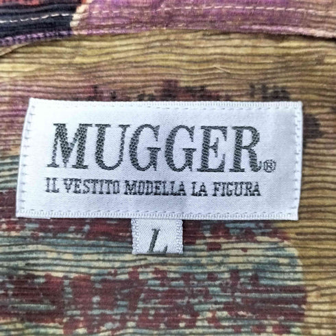 マガー MUGGER 総柄 プリント コーズ L/S レギュラーカラー シャツ メンズ JPN:L