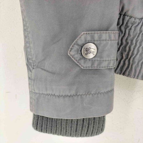 バーバリーブルーレーベル BURBERRY BLUE LABEL ロゴ刺繍 裏地 ノバチェック フーデット ファー フライト ジャケット Y2K レディース 38