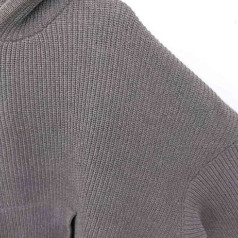 ザラ ZARA オーバーサイズ クロップド ニット パーカー 短丈 メンズ import:L