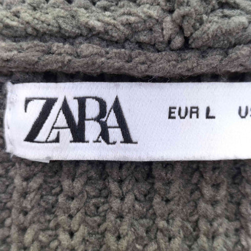ザラ ZARA オーバーサイズ クロップド ニット パーカー 短丈 メンズ import:L