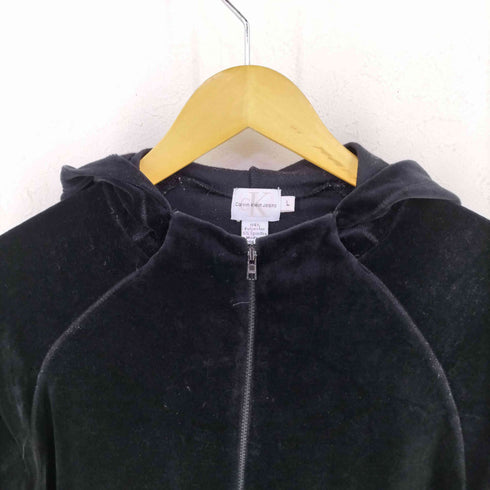 カルバンクラインジーンズ Calvin Klein Jeans ベルベット ジップアップパーカー Y2K レディース import:L