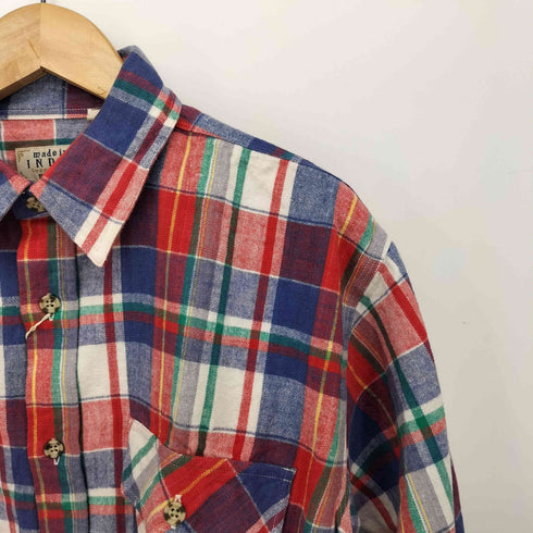 ビッグジョン BIG JOHN L/S フラップポケット ストライプ コットンネルシャツ メンズ JPN:L