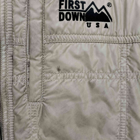 ファーストダウン FIRST DOWN ロゴ刺繍 裏地メッシュ キルティングジャケット メンズ import:M