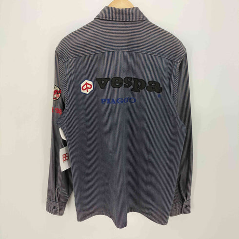 VESPA PIAGGIO 企業 ワッペン ヒッコリーストライプ ワークシャツ メンズ import:M