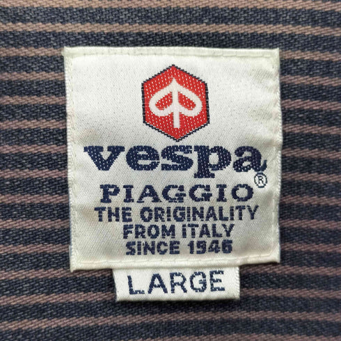 VESPA PIAGGIO 企業 ワッペン ヒッコリーストライプ ワークシャツ メンズ import:M