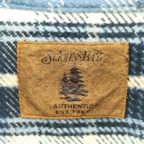セントジョンズベイ STJOHNS BAY 00S レザータグ フランネル チェックシャツ メンズ import:L