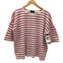 ルミノア Le minor フランス製 ボーダー ワイド クルーネック Tシャツ レディース 1