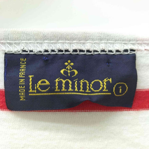 ルミノア Le minor フランス製 ボーダー ワイド クルーネック Tシャツ レディース 1