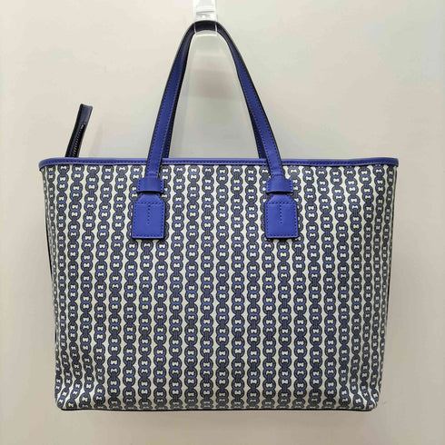 トリーバーチ TORY BURCH GEO LOGO TOTE ジオロゴ PVCコーティング キャンバス レザー 2WAY ショルダー バッグ トート バッグ レディース