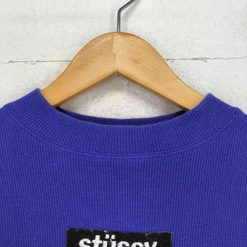 ステューシー Stussy ロゴ刺繍サイドスリットコットンニット レディース M