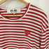 プレイコムデギャルソン PLAY COMME des GARCONS ハート刺繍 ボーダー ロングスリーブTシャツ メンズ JPN:XXL