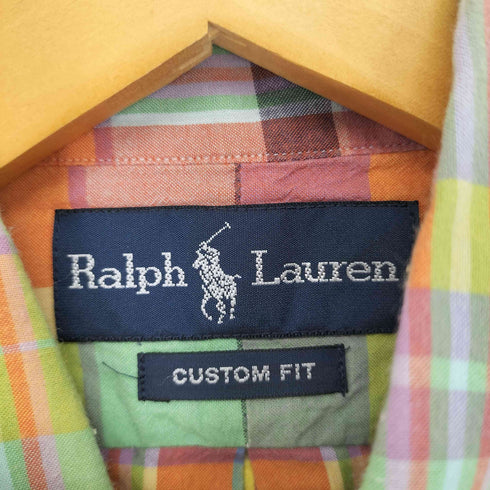 ラルフローレン RALPH LAUREN custom fit ポニー刺繍 マドラスチェック BDシャツ メンズ import:S