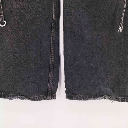 ザラ ZARA TOPSTITCHED CARGO JEANS ブラック カーゴデニム メンズ EUR:36